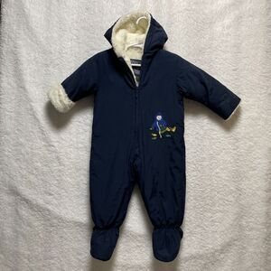 Lands' End Snowsuit Toddler Kids Baby 12 months Dark Blue Fishing Design Cute